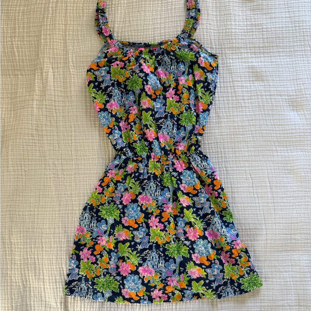 NWT Lilly Pulitzer Floral Dress -Agean Navy Lilly Loves Disney